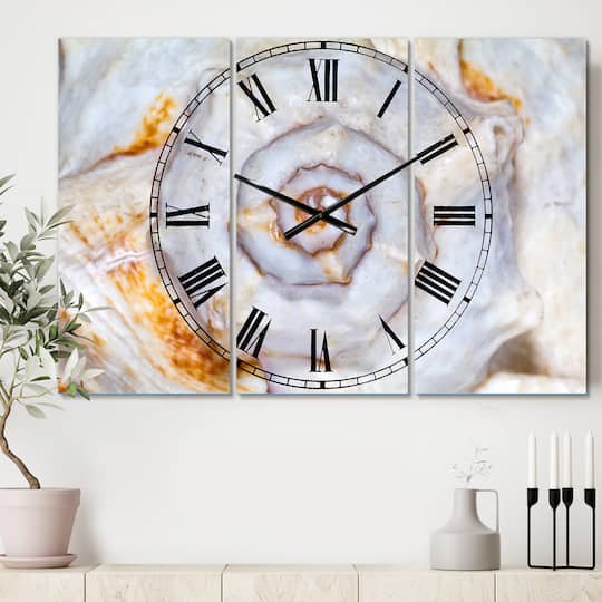Designart 'Great Skeleton Of Sea Shell Beach Style Multipanel Wall Clock